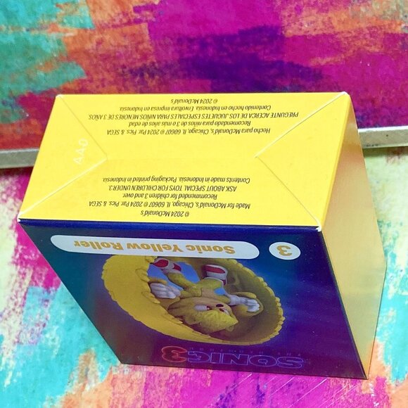BRAND NEW SONIC THE HEDGEHOG 3 MOVIE x MCDONALDS PROMO #3 TOY ** YELLOW ROLLER - Picture 3 of 4